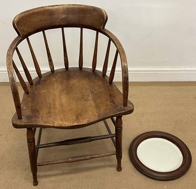 Lot 552 - A country made low elbow chair, 84cm high,...