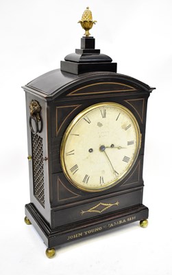 Lot 156 - JOHNSON, LIVERPOOL; a Regency ebonised bracket...