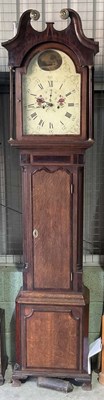 Lot 474 - A 19th century oak and mahogany crossbanded...