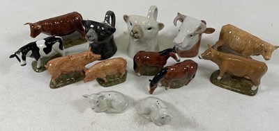 Lot 161 - QUAIL; a group of ceramic farm animals,...