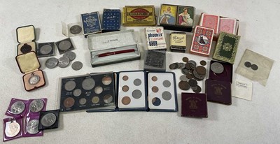 Lot 22 - A quantity of vintage playing cards, a...