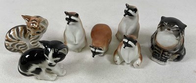 Lot 170 - LOMONOSOV; seven ceramic figures, three styled...