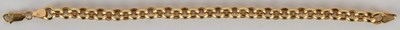 Lot 1312 - A 9ct gold hollow belcher link bracelet, with...