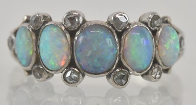 Lot 1162 - An 18ct white gold and platinum diamond and...