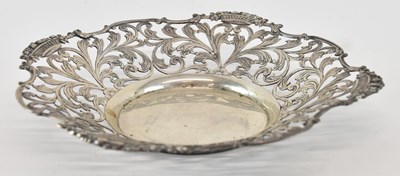Lot 1105 - A Continental white metal pierced dish,...