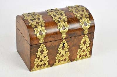 Lot 1273 - A 19th century walnut and brass bound tea...