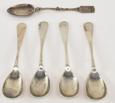 Lot 1118 - A set of four 800 grade silver condiment...