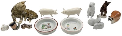 Lot 524 - BESWICK; two white glazed ceramic figures of...