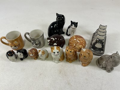 Lot 171 - QUAIL;  a ceramic cat collection, including a...