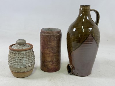 Lot 189 - A studio pottery salt glazed flagon, height...