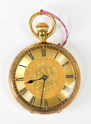 Lot 1152 - J. DURDEN; an 18ct gold crown wind fob watch,...