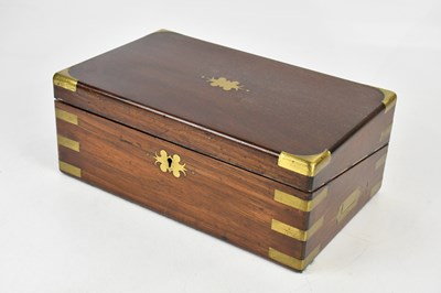 Lot 1265 - A Victorian brass bound writing slope with...