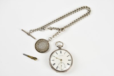 Lot 1667 - J.W BENSON; a hallmarked silver cased key wind...