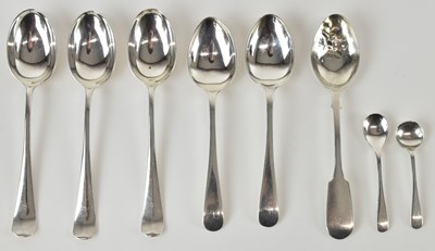 Lot 1127 - Eight miscellaneous hallmarked silver spoons,...