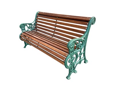 Lot 2329 - A pair of Victorian green painted cast iron...