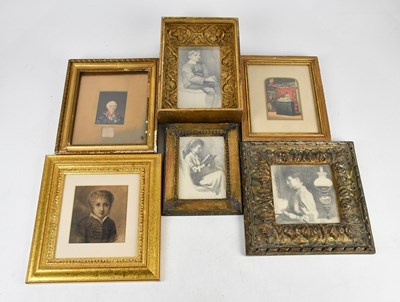 Lot 513 - UNATTRIBUTED; pencil drawing of a seated boy,...