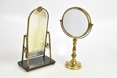 Lot 1323 - Two decorative brass framed swing toilet...
