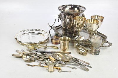 Lot 1435 - A small collection of assorted silver plate,...