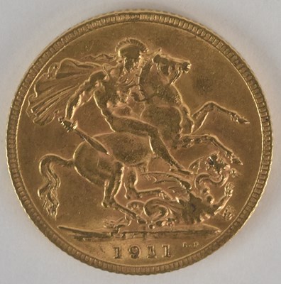 Lot 1375 - A George V full sovereign, 1911.