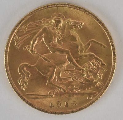Lot 1390 - A George V half sovereign, 1915.