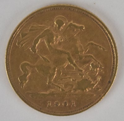 Lot 1391 - A Victoria half sovereign, 1901, old head.