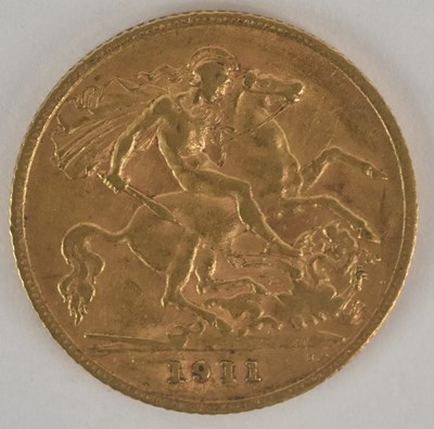 Lot 1395 - A George V half sovereign, 1911.