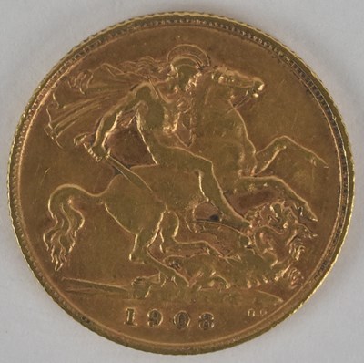 Lot 1398 - An Edward VII half sovereign, 1908.