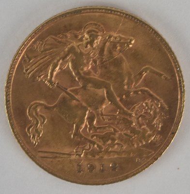 Lot 1400 - A George V half sovereign, 1912.