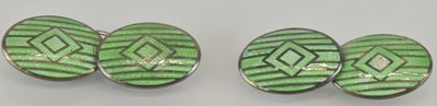 Lot 1273 - CHARLES HORNER; a pair of sterling silver Art...