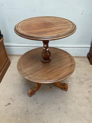 Lot 2164 - A Victorian mahogany two tier dumb waiter,...