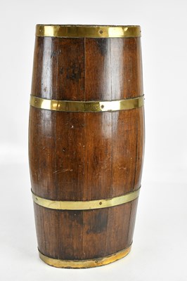 Lot 2119 - An early 20th century coopered oak and brass...