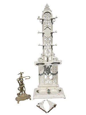 Lot 2330 - A cast iron hall stand, a pair of wall...