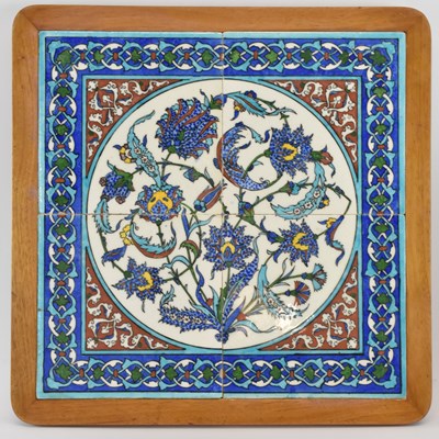 Lot 1002 - A Turkish Ottoman Iznik/Kutahya four section...