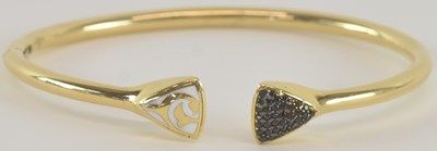 Lot 1305 - An 18ct yellow gold marcasite and white...