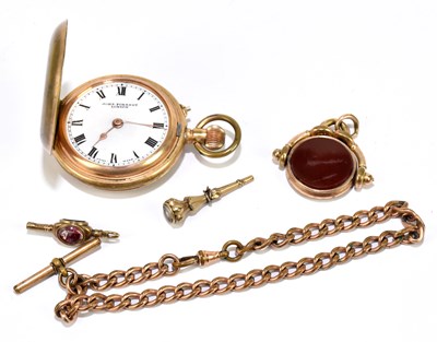 Lot 1301 - JOHN FORREST, LONDON; a gold plated full hunter crown wind pocket watch