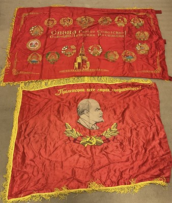 Lot 78 - Two Russian Communist wall hangings, larger...