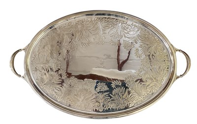 Lot 1013 - A large early 20th century oval twin handled...