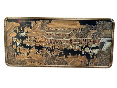 Lot 2 - A large 20th century Chinese lacquered panel,...