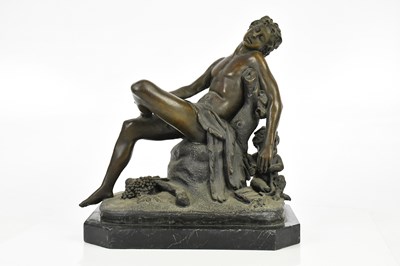 Lot 1403 - A bronze sculpture, 'Dionysus and Pan', signed...