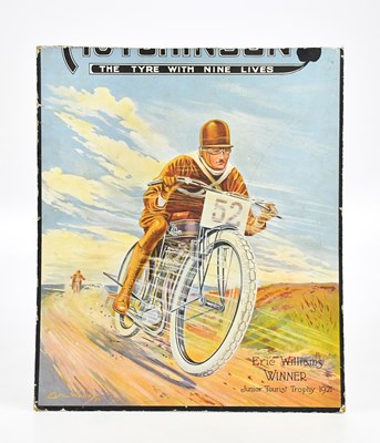 Lot 1342 - HUTCHINSON TYRES; an advertising card, 'Eric...