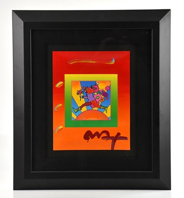 Lot 581 - PETER MAX (1937-2003); oil, 'Flower Jumper...