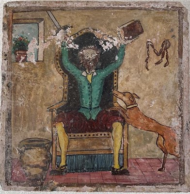 Lot 205 - An unusual large 19th century tile, hand...