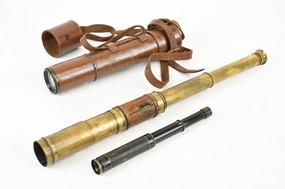 Lot 2444 - JOYCE STRAND; a three-draw telescope, a...