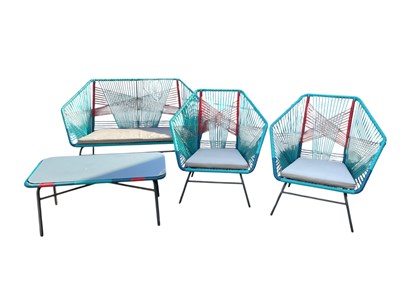 Lot 2332 - A 1970s garden suite, comprising two chairs, a...