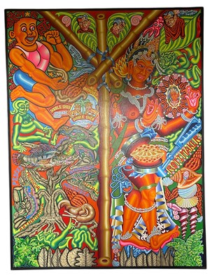 Lot 131 - ANIRBAN MITRA (born 1981); a large acrylic on...