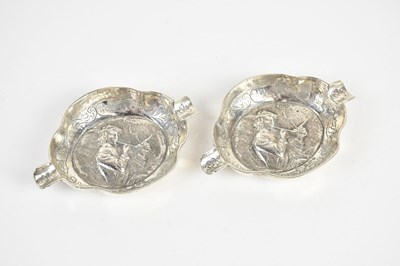 Lot 1551 - A pair of imported sterling silver ashtrays of...