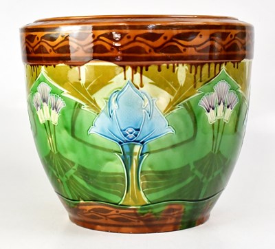 Lot 222 - MINTON; a large majolica Art Nouveau...
