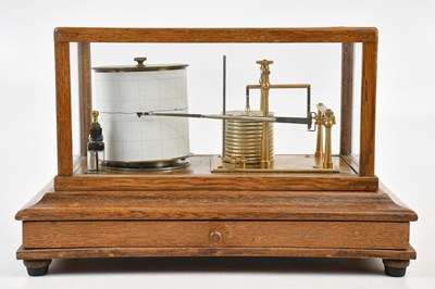 Lot 2436 - An oak cased barograph, length 36cm.