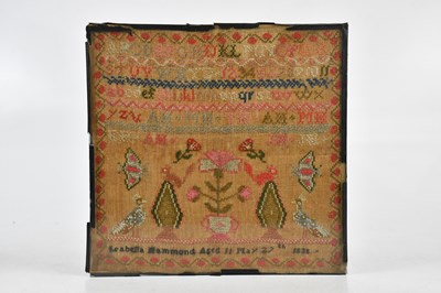 Lot 1692 - A 19th century alphabet sampler by Isabella...