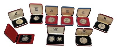 Lot 1418 - POBJOY MINT; two 1952-1977 cased silver proof...